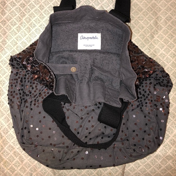 Gray Sequin Tote Bag - Picture 2 of 3